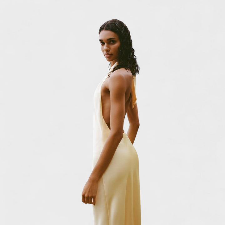 Kinga - Halter Szatén Ruha
