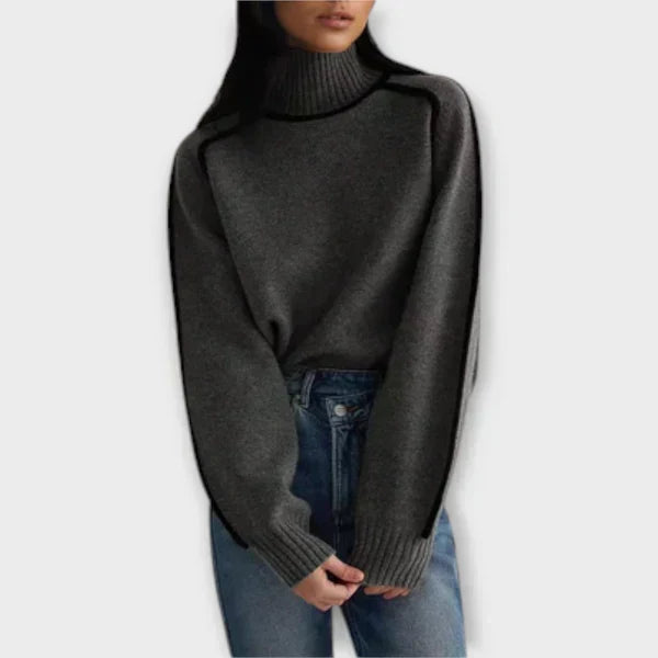 Katalin - Elegáns magas nyakú pulóver