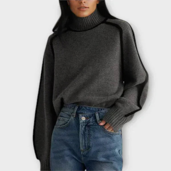 Katalin - Elegáns magas nyakú pulóver