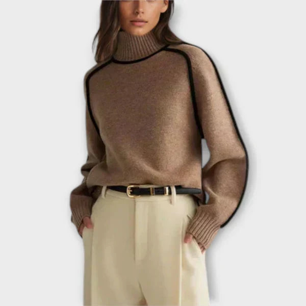 Katalin - Elegáns magas nyakú pulóver