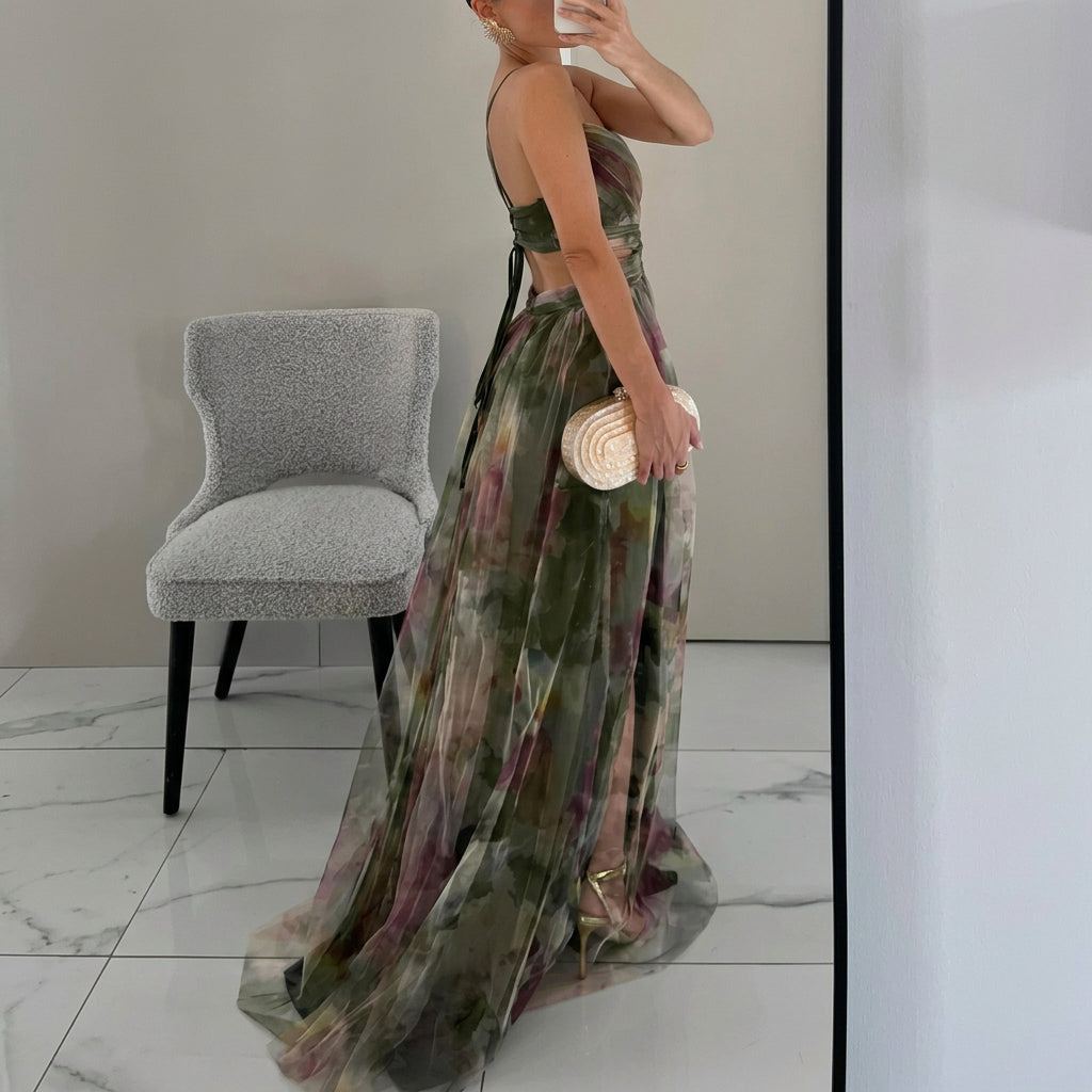 Sára - Maxi Ruha Virágmintával