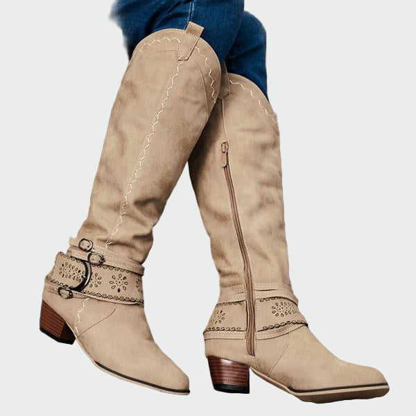 Éva - Retro bőr cowboy csizma
